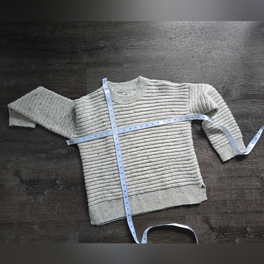 Madewell Cream Ribbed Crew Neck Sweater